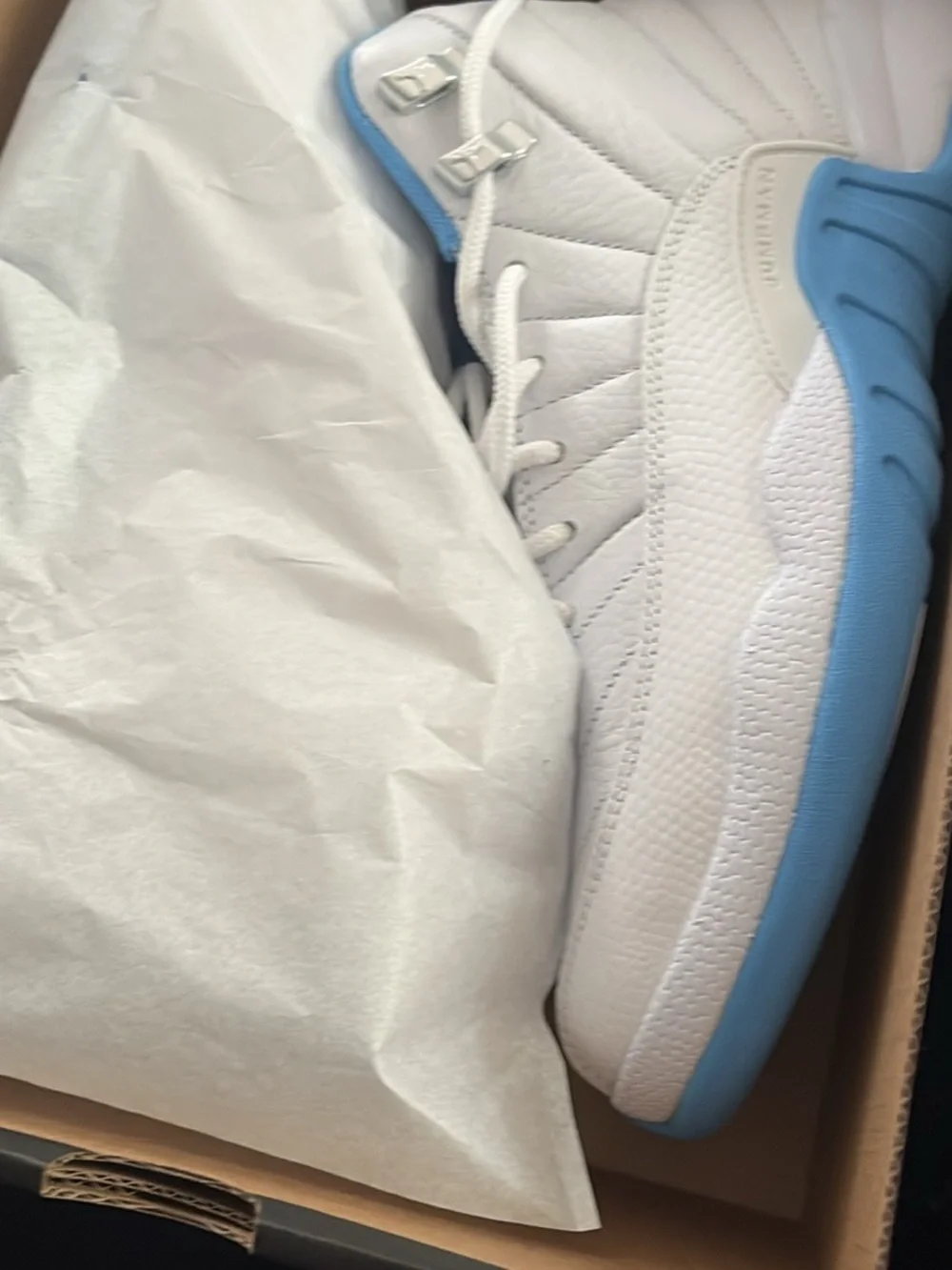 Kids White and Light Blue Athletic Sneakers size 7 kids brand new